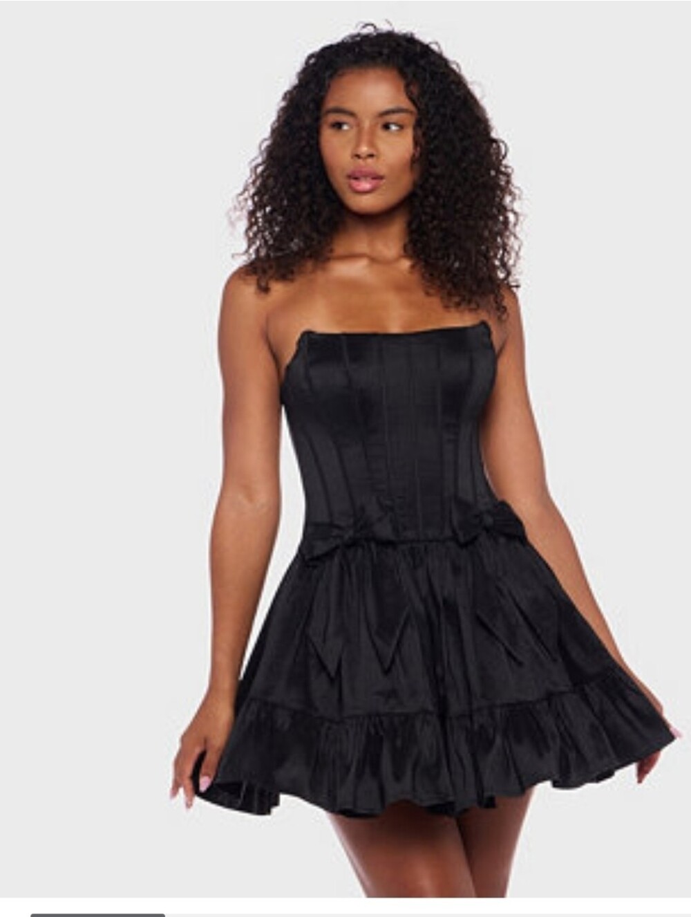 Alex & Sophia Juniors' Corseted Sleeveless Taffeta Fit& Flare Bow Detail Size3/4